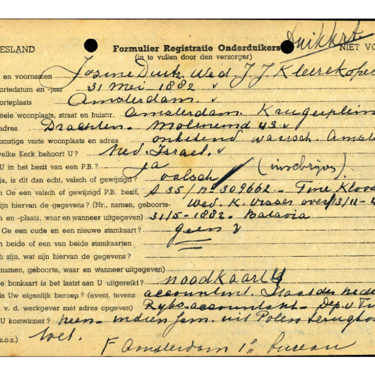 onderduikkaart Josine Duitz